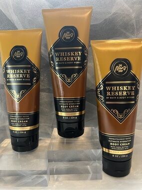 3-Pack Bath & Body Works Whiskey Reserve Men's Body Cream (FL1080)